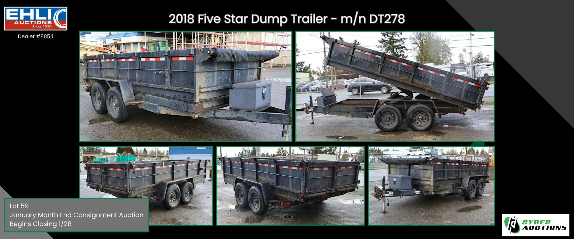 2018 Five Star Dump Trailer   mn DT278